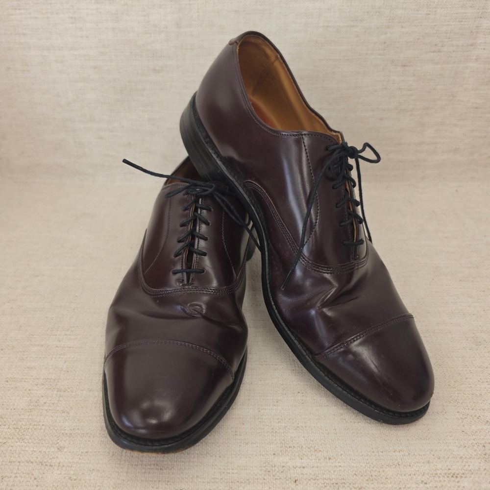 Allen Edmonds Park Avenue Burgundy Leather Cap Toe Oxford Dress Shoes 10 D 5675